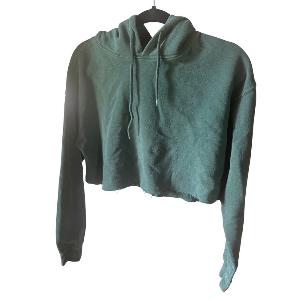 Urban Outfitters Forest Green Cropped Hoodie
